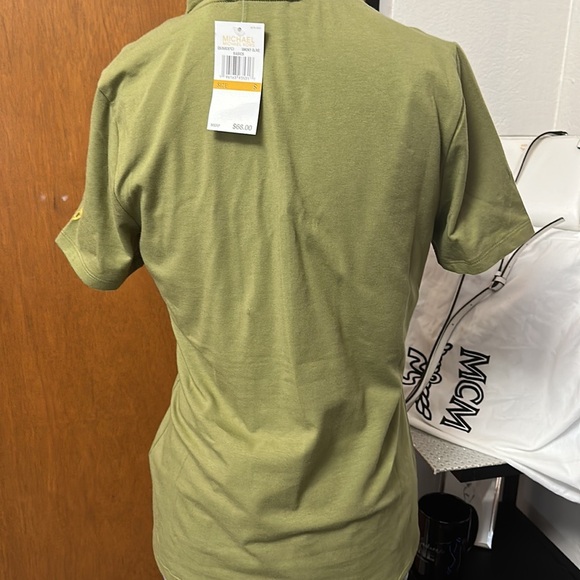 Michael Kors Army Green with Gold Zipper, Polo Collar - Last One, Size Medium - Picture 3 of 5